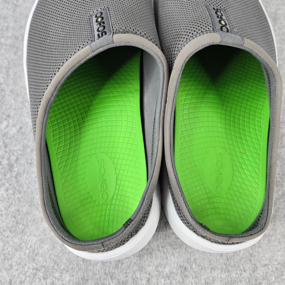 OOFOS OOcoozie Mens Size 12.5 Sport Mule Gray White Slip On Shoes Mesh Comfort - Picture 8 of 13